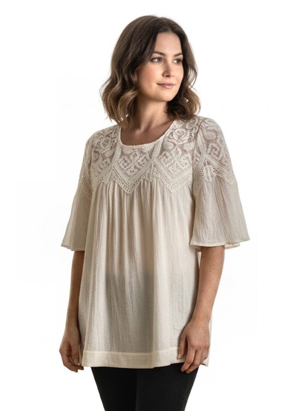 Sea NYC Frida Embellished Top, ivory, Womens Size 8